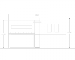 Fachada en CAD acotada